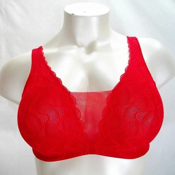MEDIUM Paramour 145046 Bette Galloon Lace Bralette Red NWT - Picture 1 of 9